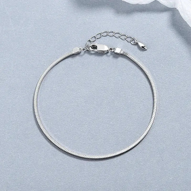 Lovcia 925 Sterling Silver Adjustable Snake Chain Bracelet for Women-Bracelets-Silver-925 Silver-Silver