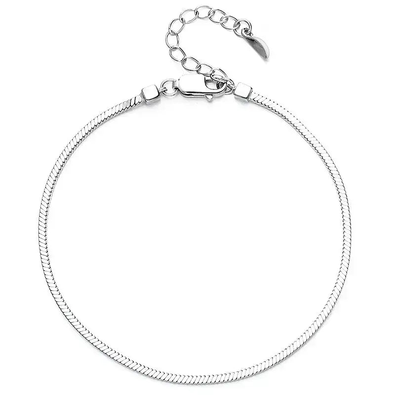 Lovcia 925 Sterling Silver Adjustable Snake Chain Bracelet for Women-Bracelets-Silver-925 Silver-Silver