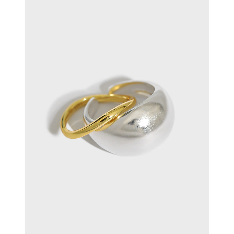 Lovcia 925 Sterling Silver Adjustable Stacker Ring Gold-Rings-Thin Ring & Yellow Gold & US 7-Thin Ring & Yellow Gold & US 7