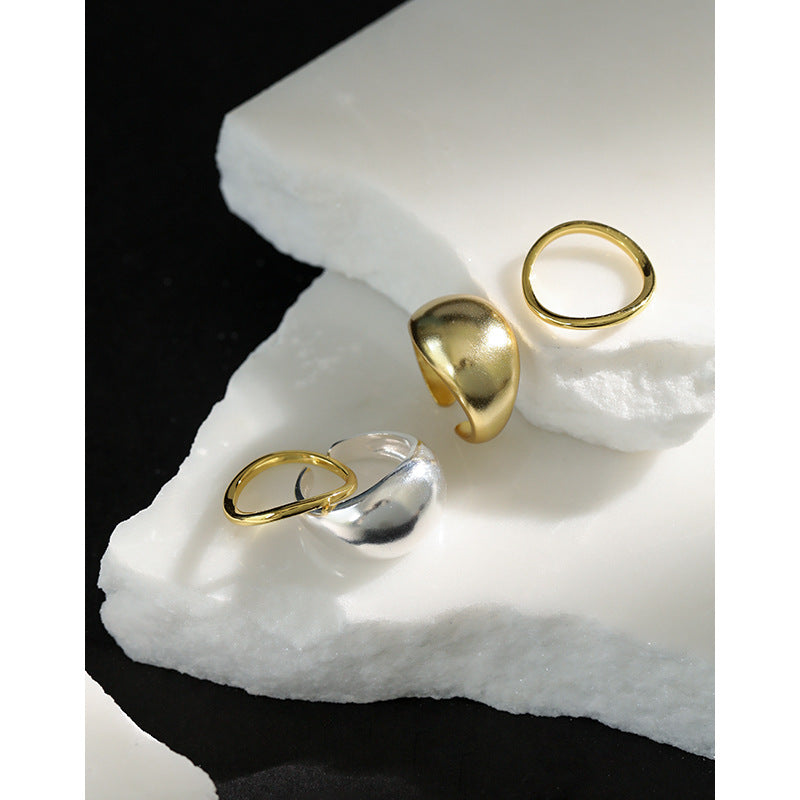Lovcia 925 Sterling Silver Adjustable Stacker Ring Gold-Rings-Thin Ring & Yellow Gold & US 7-Thin Ring & Yellow Gold & US 7
