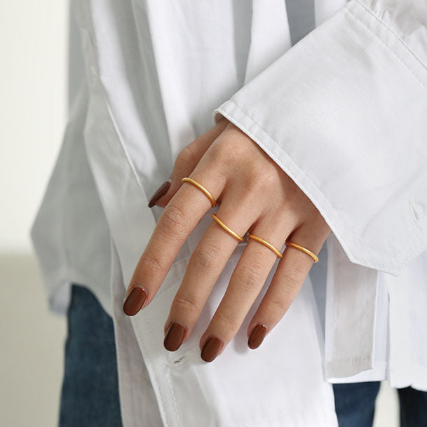 Lovcia 925 Sterling Silver Adjustable Tail Ring Gold-Rings-Yellow Gold-US 7-Yellow Gold