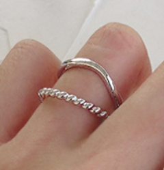 Lovcia 925 Sterling Silver Adjustable Twisted Ring Gold-Rings-Rhodium-Rhodium