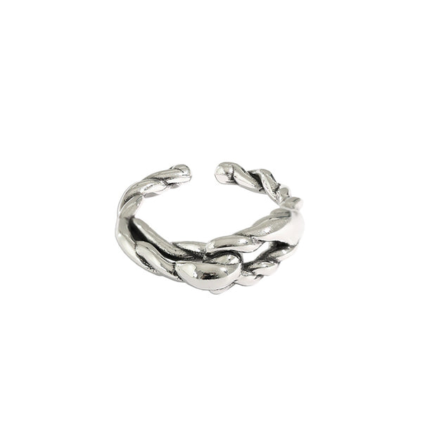 Lovcia 925 Sterling Silver Adjustable Twisted Ring Open-Rings-Vintage-Vintage