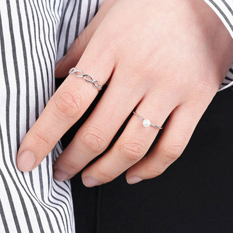 Lovcia 925 Sterling Silver Adjustable Twisted Ring Style-Rings-Rhodium-Rhodium