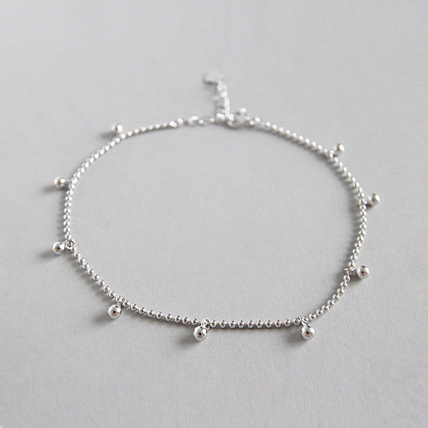 Lovcia 925 Sterling Silver Anklet 200mm Adjustable-Anklets-Rhodium-Rhodium