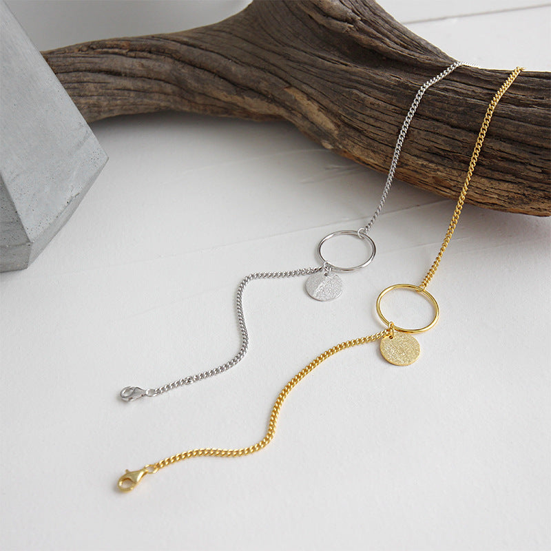Lovcia 925 Sterling Silver Anklet Circle Charm Gold-Anklets-Rhodium-