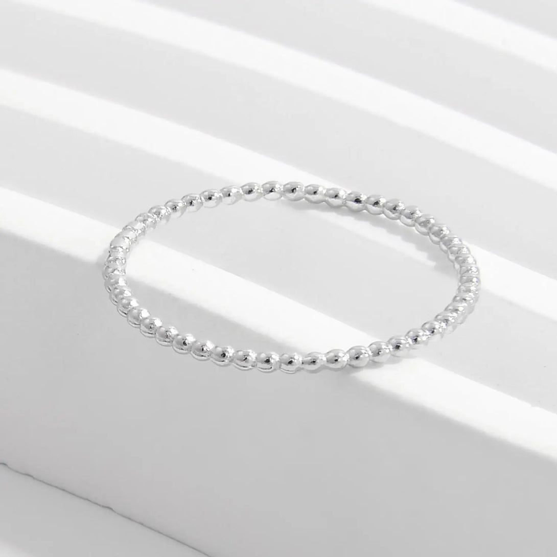 Lovcia 925 Sterling Silver Bead Ring-Rings-Silver-6-Silver