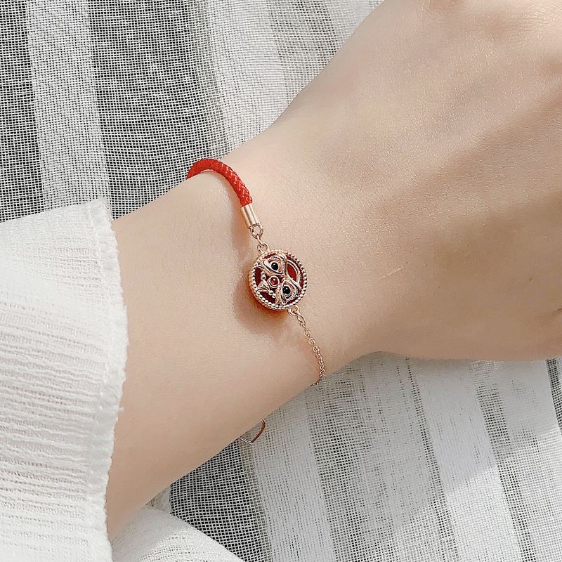 Lovcia 925 Sterling Silver Bracelet Red Natural Agate Tiger-Bracelets-