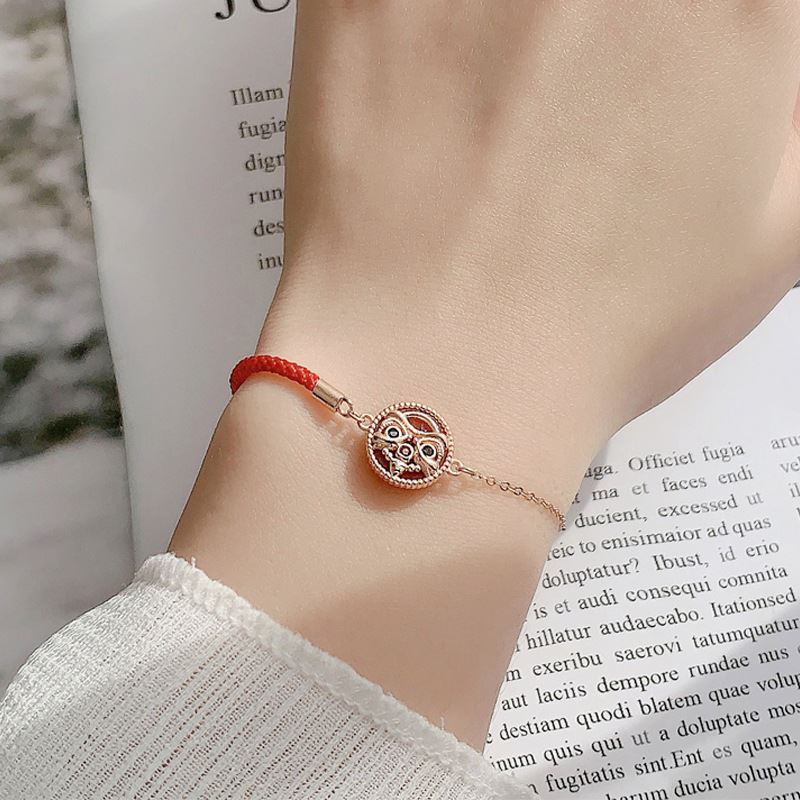 Lovcia 925 Sterling Silver Bracelet Red Natural Agate Tiger-Bracelets-