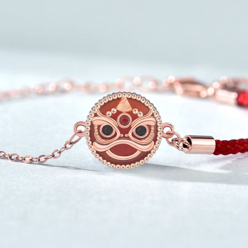 Lovcia 925 Sterling Silver Bracelet Red Natural Agate Tiger-Bracelets-