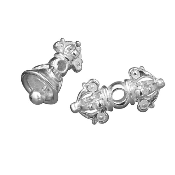Lovcia 925 Sterling Silver Buddhist Bell Charm DIY-Jewelry Making Kits-No Plating-Bell-No Plating