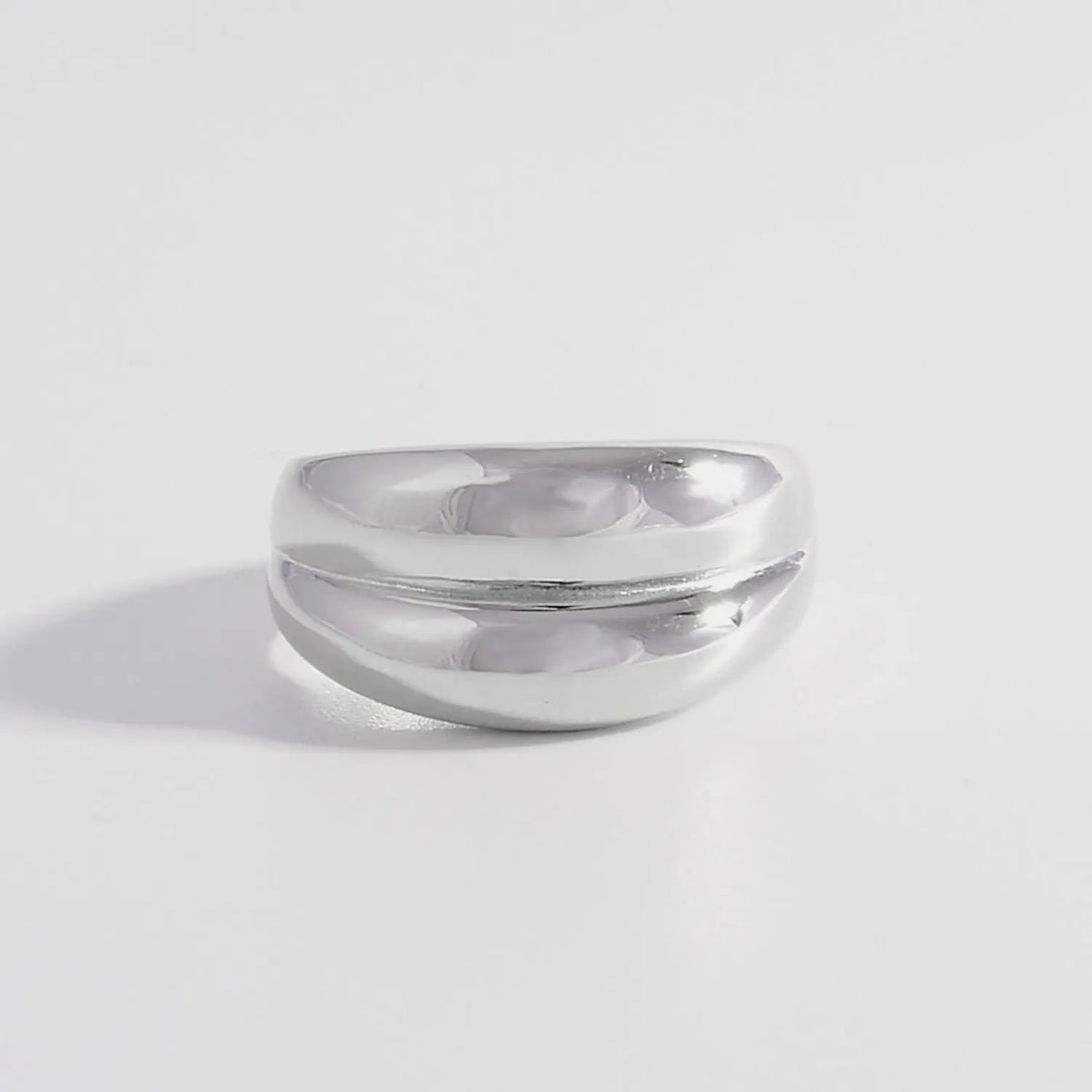 Lovcia 925 Sterling Silver Bulging Ring-Rings-Silver-6-Silver