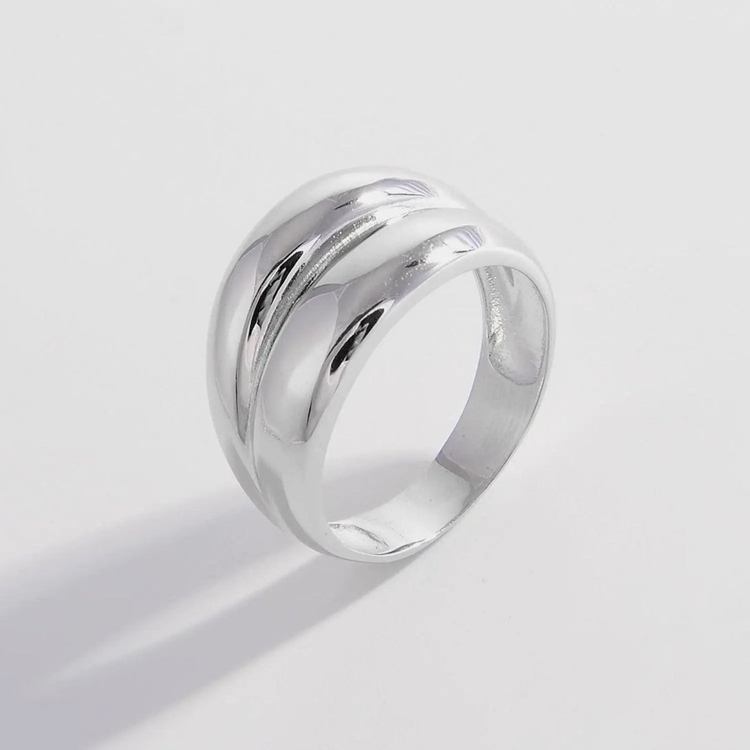 Lovcia 925 Sterling Silver Bulging Ring-Rings-Silver-6-Silver