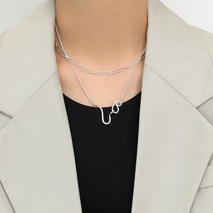 Lovcia 925 Sterling Silver Chain Link Necklace 38mm Pendant-Necklaces-
