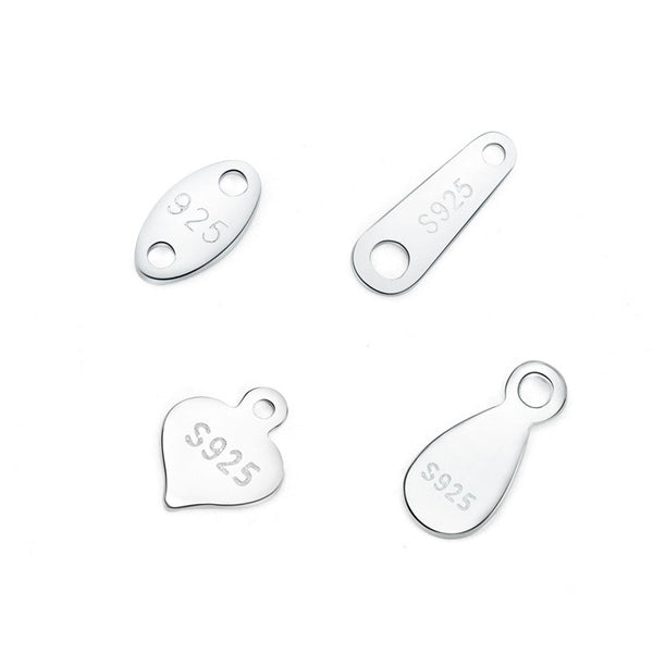 Lovcia 925 Sterling Silver Charm Set Oval Heart Waterdrop-Jewelry Making Kits-Rose Gold-#4-Rose Gold
