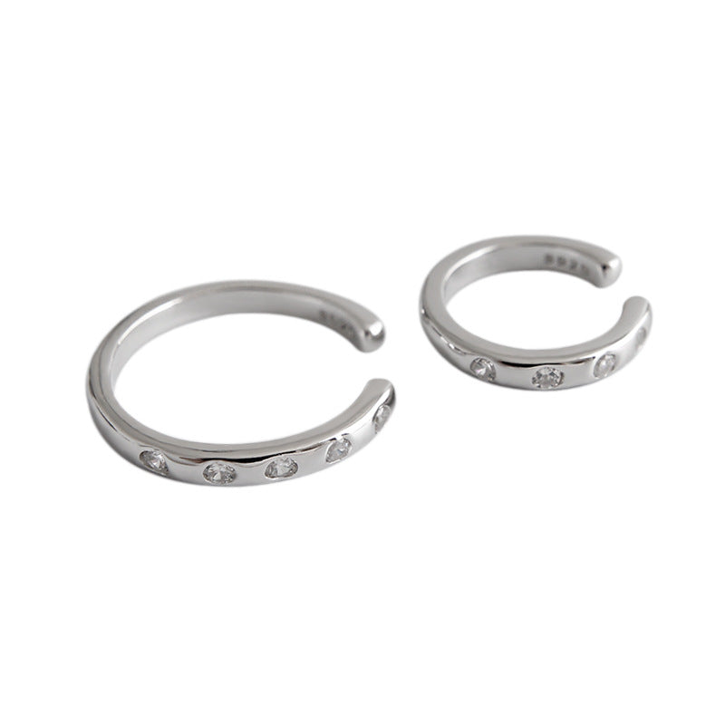 Lovcia 925 Sterling Silver CZ Hoop Earring Non Pierced 15mm-Earrings-Small Earrings-