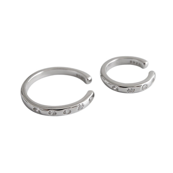 Lovcia 925 Sterling Silver CZ Hoop Earring Non Pierced 15mm-Earrings-Small Earrings-