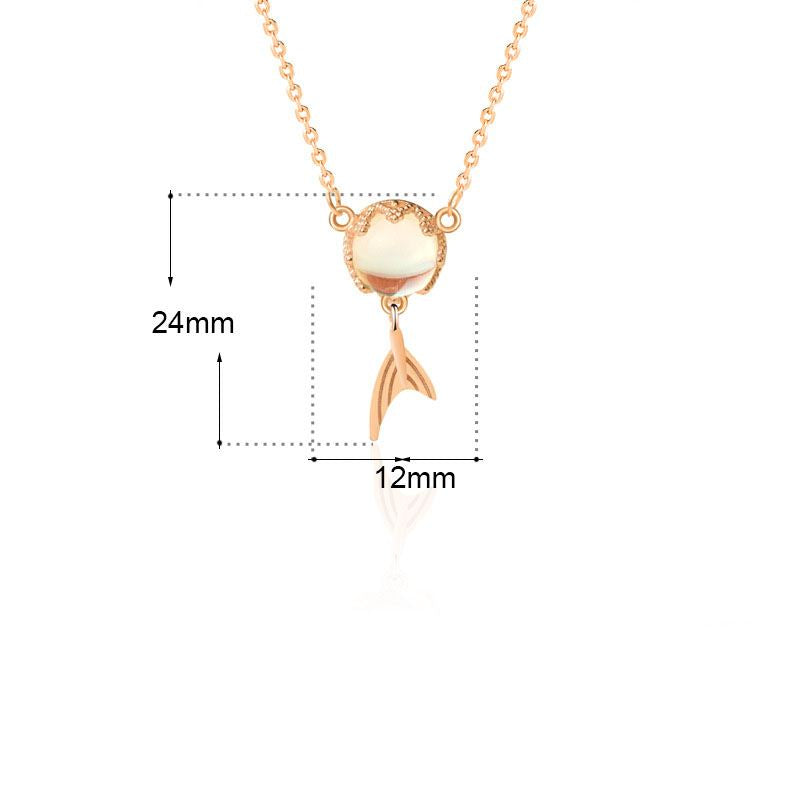Lovcia 925 Sterling Silver CZ Mermaid Necklace Gold Tone-Necklaces-