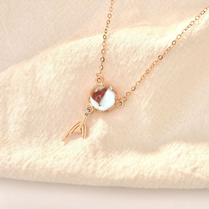 Lovcia 925 Sterling Silver CZ Mermaid Necklace Gold Tone-Necklaces-