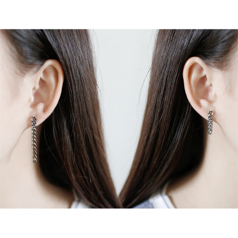 Lovcia 925 Sterling Silver Dangling Earrings Chain 4mm-Earrings-Vintage-Vintage