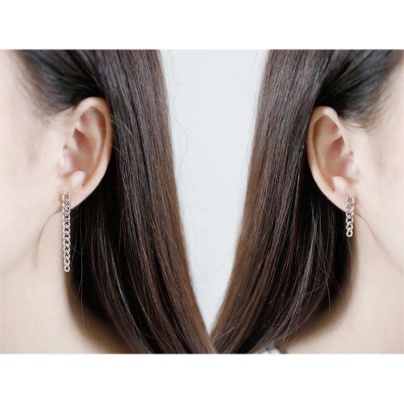 Lovcia 925 Sterling Silver Dangling Earrings Chain 4mm-Earrings-Vintage-Vintage