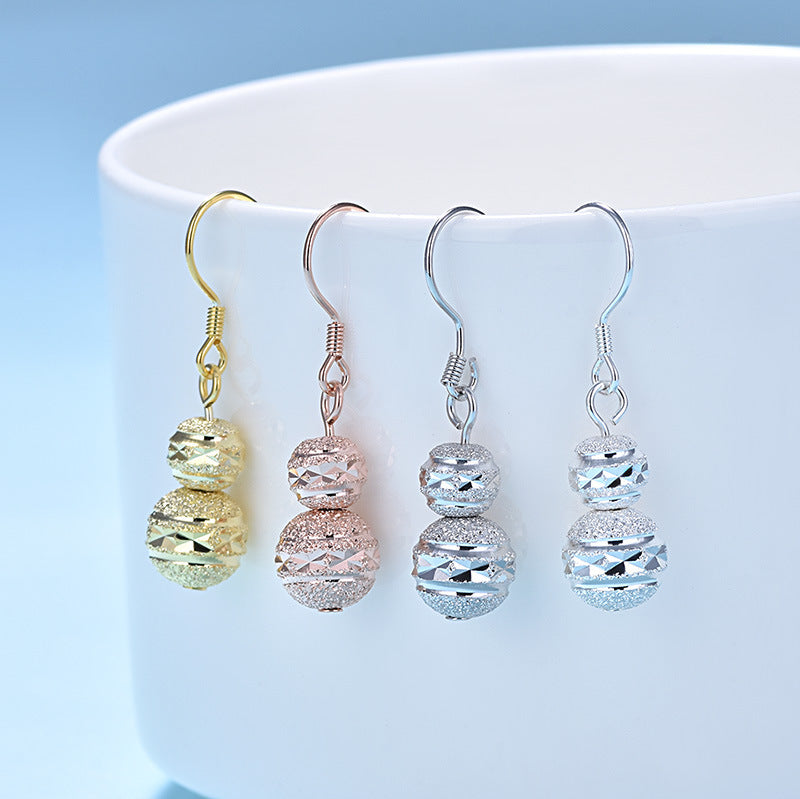 Lovcia 925 Sterling Silver Dangling Earrings Goldtone Beads-Earrings-Rose Gold-