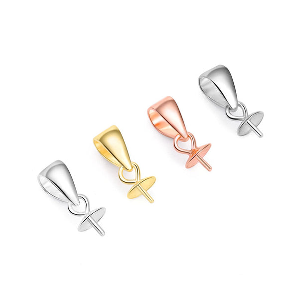 Lovcia 925 Sterling Silver DIY Bail Gold Plated 3mm 4mm-Jewelry Making Kits-No Plating-4MM Extension Pin-No Plating