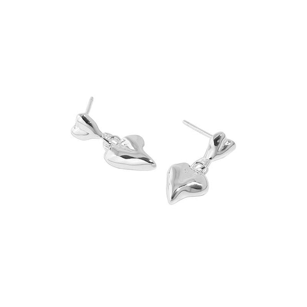 Lovcia 925 Sterling Silver Double Hearts Dangling Earrings-Earrings-