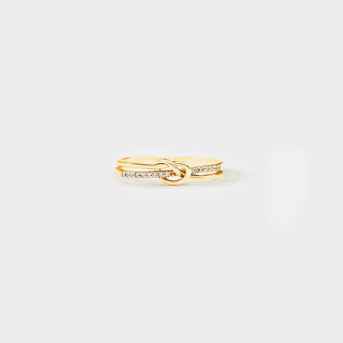 Lovcia 925 Sterling Silver Double-Layered Knot Ring-Rings-Gold-5-Gold