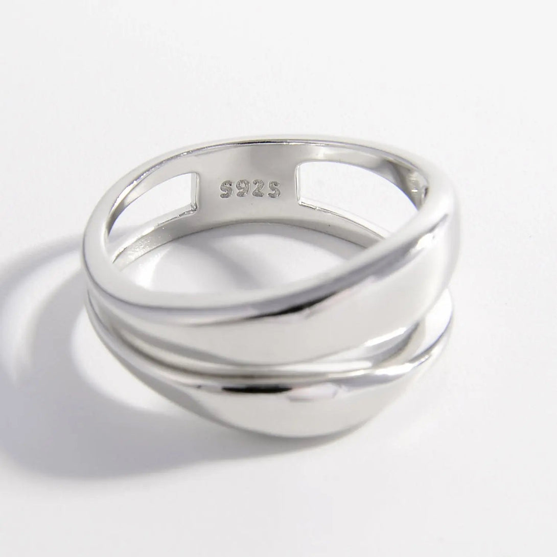 Lovcia 925 Sterling Silver Double-Layered Ring-Rings-Silver-6-Silver