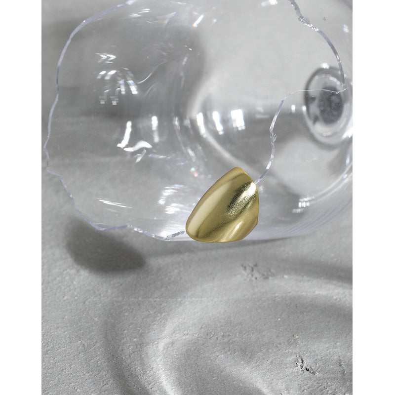 Lovcia 925 Sterling Silver Ellipse Earring Gold Plated-Earrings-Yellow Gold (Single)-