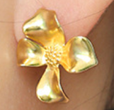 Lovcia 925 Sterling Silver Flower Stud Earrings 18K Gold-Earrings-Yellow Gold-