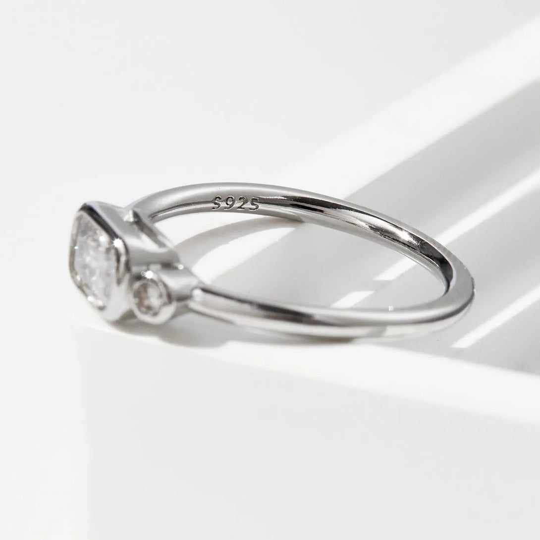 Lovcia 925 Sterling Silver Geometric Zircon Ring-Rings-Silver-6-Silver