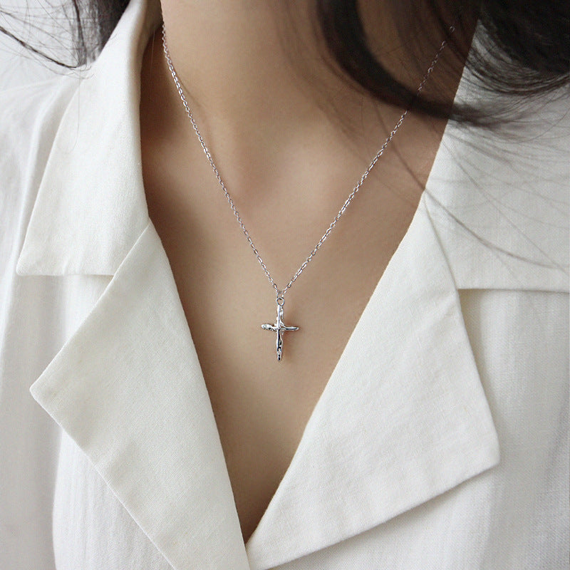 Lovcia 925 Sterling Silver Gold Plated Cross Necklace-Necklaces-Yellow Gold-Yellow Gold