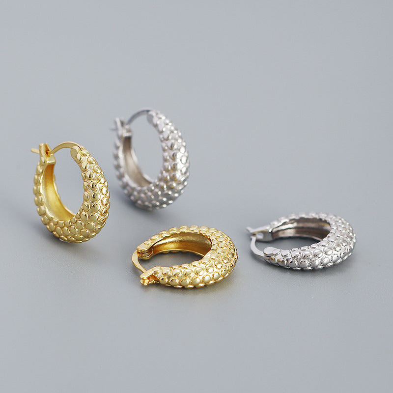 Lovcia 925 Sterling Silver Gold Plated Huggie Hoop 17.7mm-Earrings-Yellow Gold-