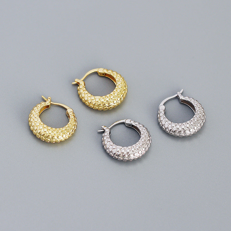 Lovcia 925 Sterling Silver Gold Plated Huggie Hoop 17.7mm-Earrings-Yellow Gold-
