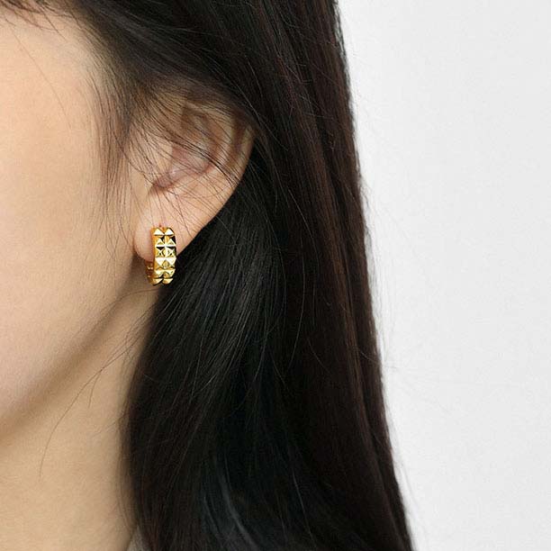Lovcia 925 Sterling Silver Gold Plated Huggie Hoops 13.5mm-Earrings-Yellow Gold-Yellow Gold