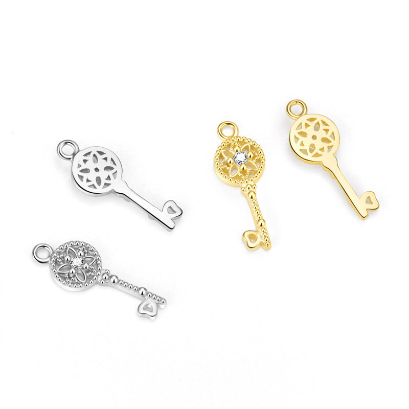 Lovcia 925 Sterling Silver Gold Tone DIY Charm Moon CZ-Jewelry Making Kits-#7 & Yellow Gold-#7 & Yellow Gold