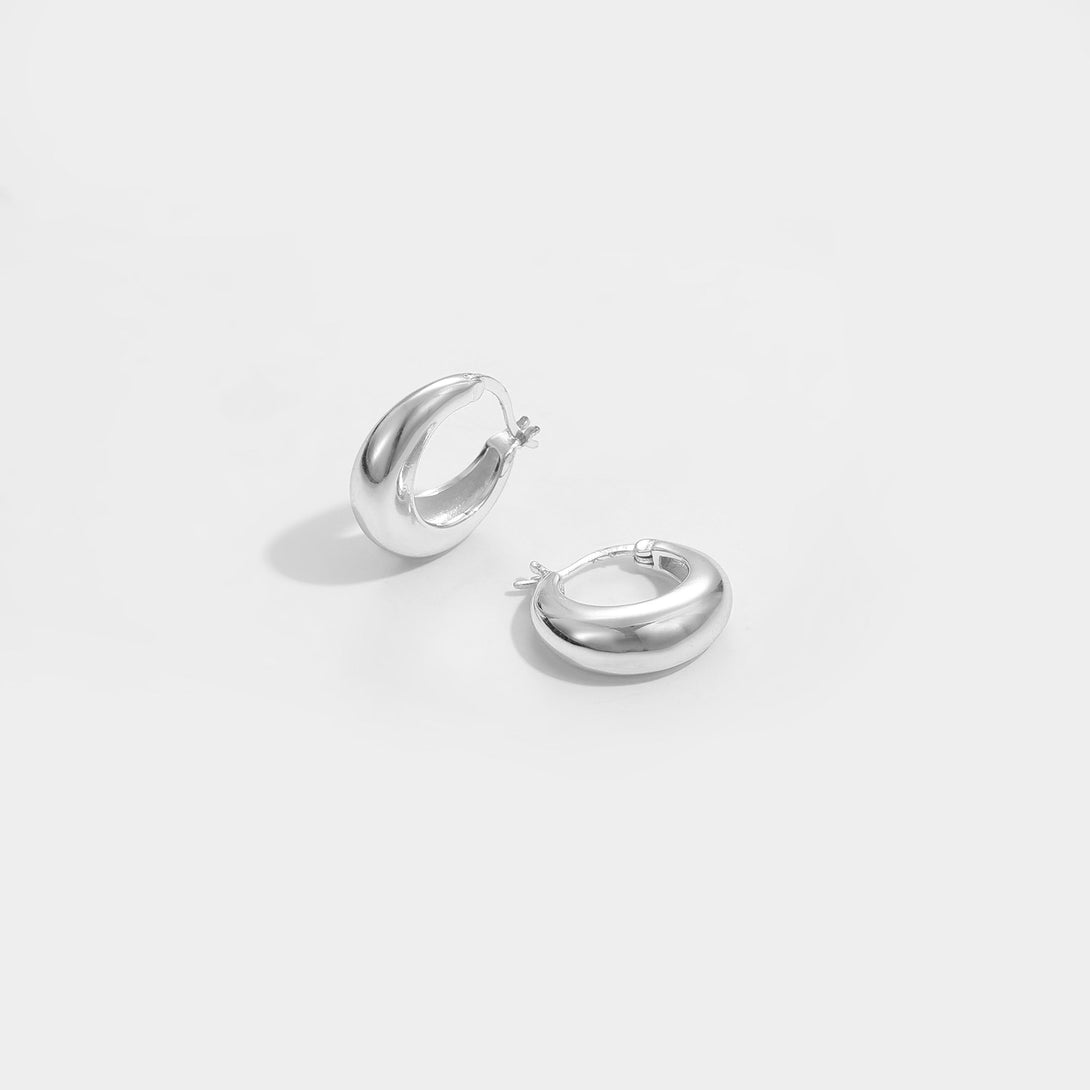 Lovcia 925 Sterling Silver Gold Tone Hoop Earrings 12mm-Earrings-Yellow Gold-