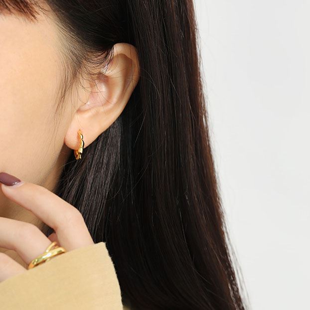 Lovcia 925 Sterling Silver Gold Tone Hoop Earrings 16mm-Earrings-Yellow Gold-