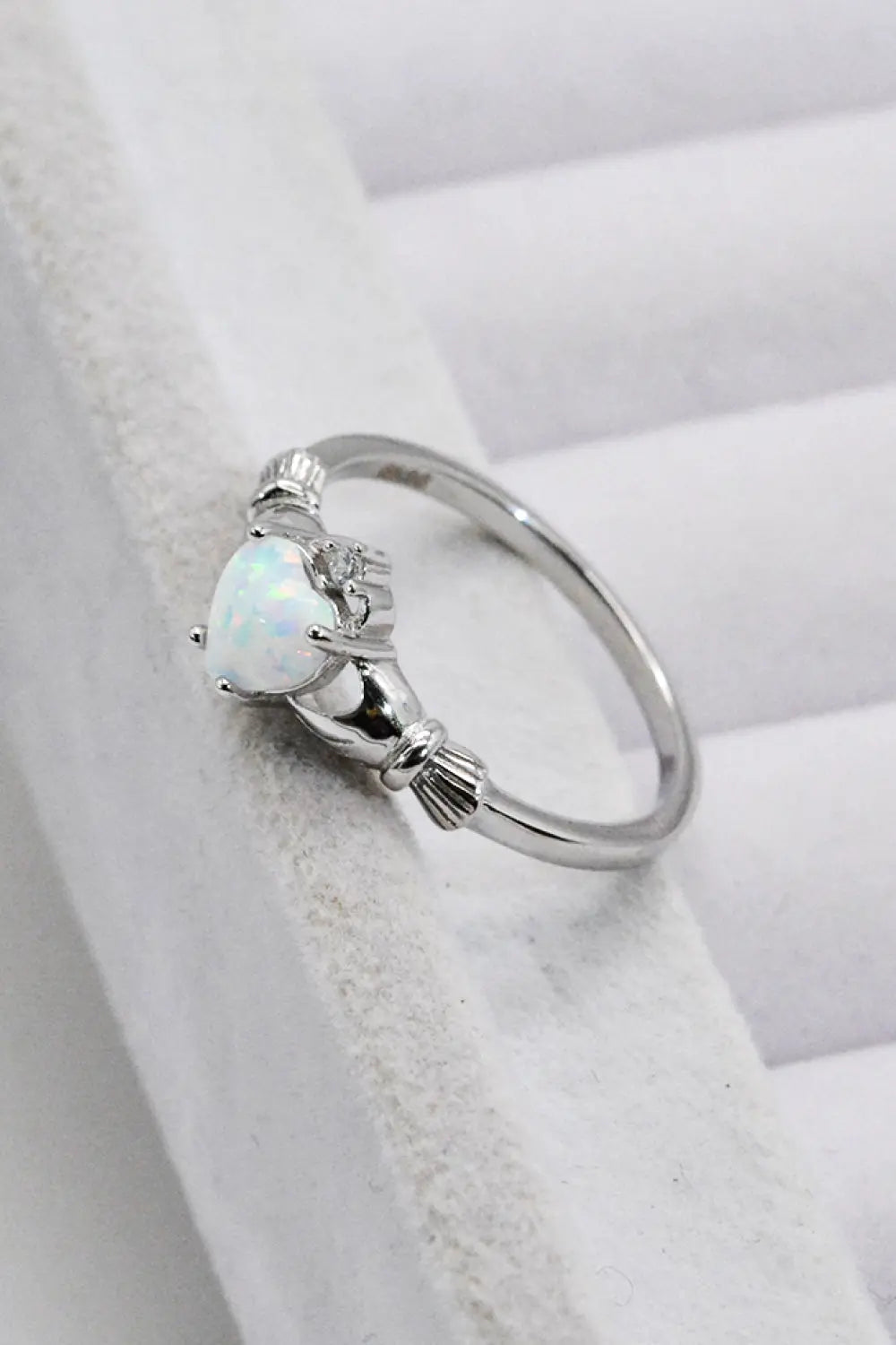 Lovcia 925 Sterling Silver Heart Opal Ring-Rings-Opal-5-Opal