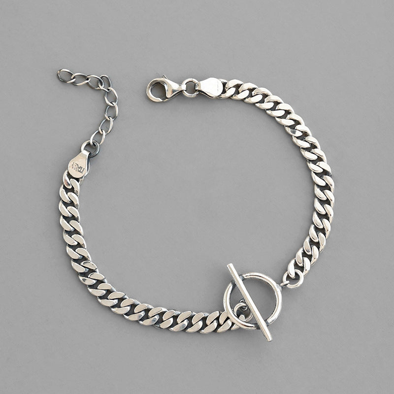 Lovcia 925 Sterling Silver Hollow Chain Bracelet 170mm-Bracelets-Vintage-Vintage