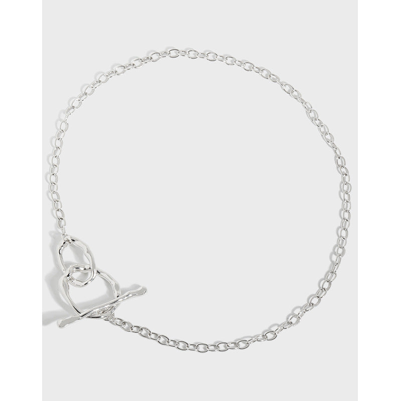 Lovcia 925 Sterling Silver Hollow Chain Choker Necklace-Necklaces-No Plating-No Plating