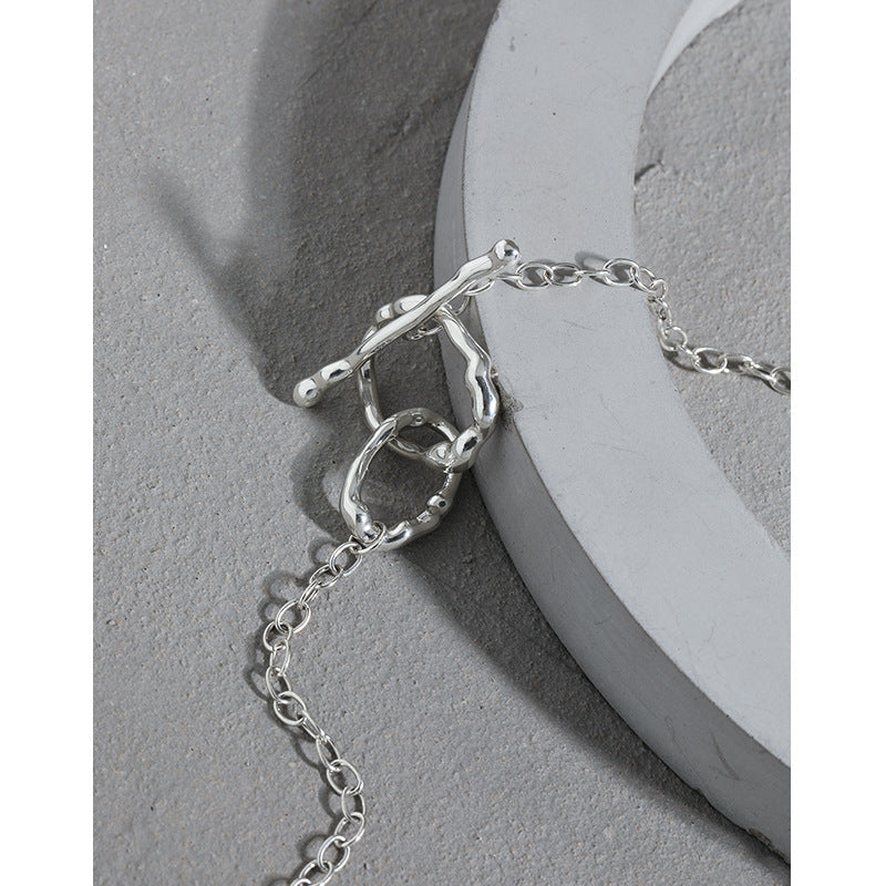Lovcia 925 Sterling Silver Hollow Chain Choker Necklace-Necklaces-No Plating-No Plating