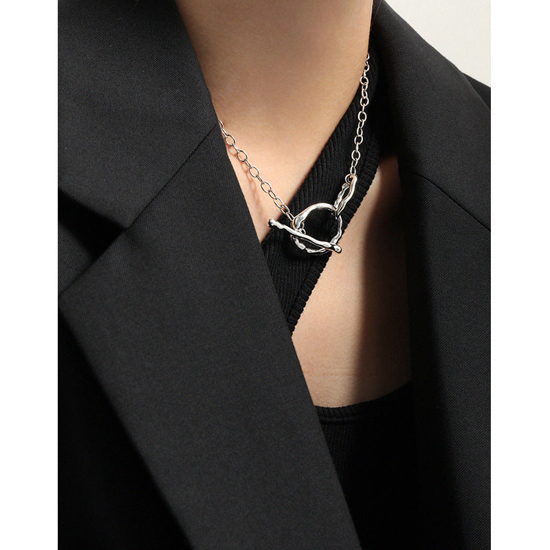 Lovcia 925 Sterling Silver Hollow Chain Choker Necklace-Necklaces-No Plating-No Plating