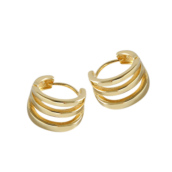 Lovcia 925 Sterling Silver Hoop Earrings Gold Plated 6.5mm-Earrings-