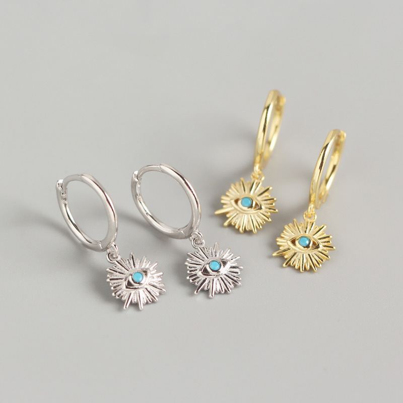 Lovcia 925 Sterling Silver Hoop Earrings Gold Plated CZ-Earrings-Yellow Gold-
