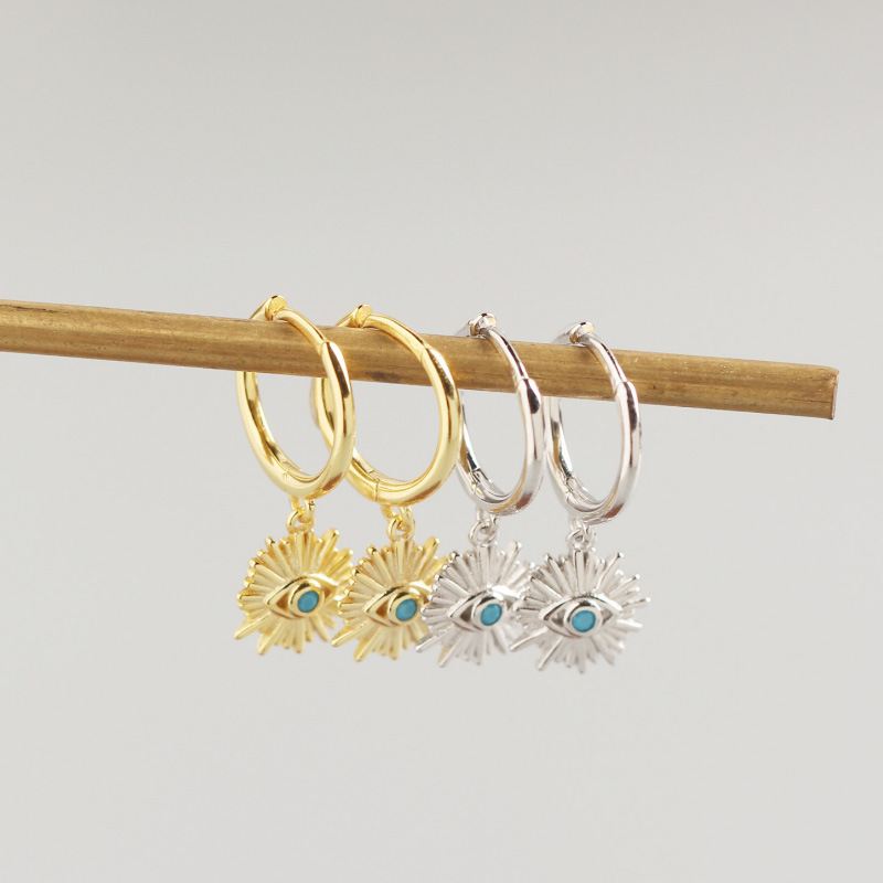 Lovcia 925 Sterling Silver Hoop Earrings Gold Plated CZ-Earrings-Yellow Gold-