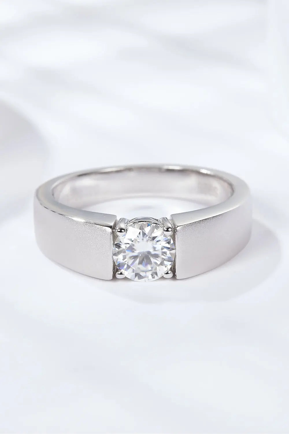 Lovcia 925 Sterling Silver I Carat Moissanite Ring-Rings-Silver-7-Silver