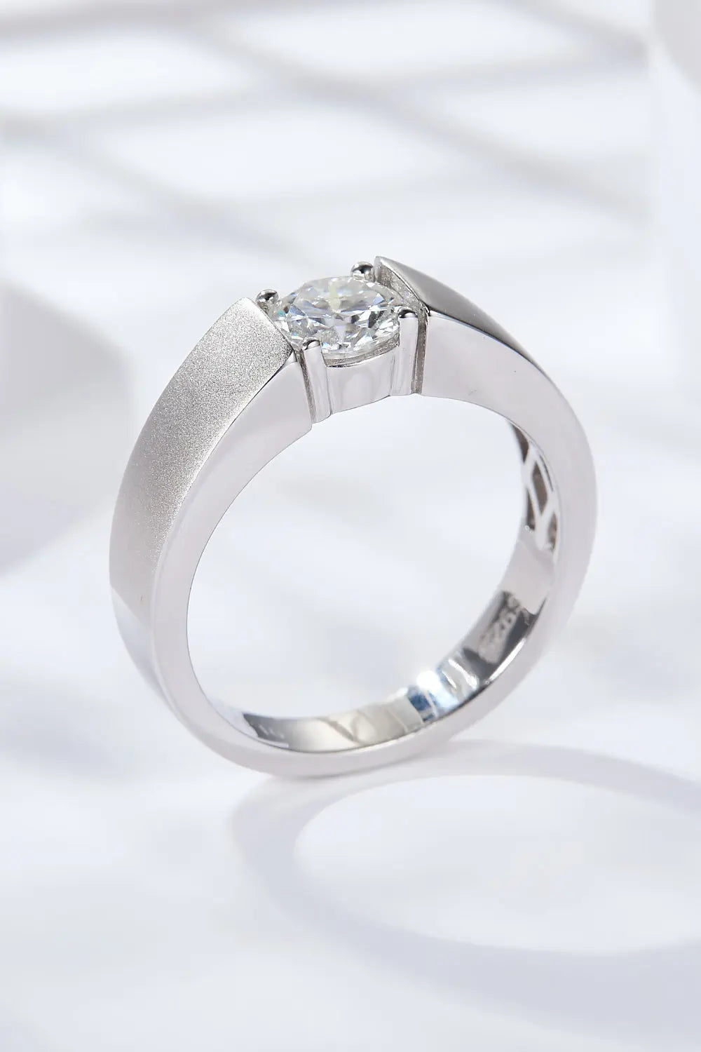 Lovcia 925 Sterling Silver I Carat Moissanite Ring-Rings-Silver-7-Silver